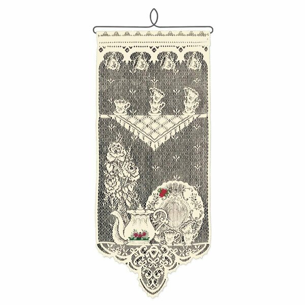 Heritage Lace Tea Time Wall Hanging Pattern with Roses, Ecru WH05E-R